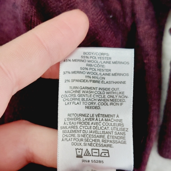 Express Burgundy Merino Wool Blend Long Sleeve V Neck Sweater P1746 - Picture 7 of 8